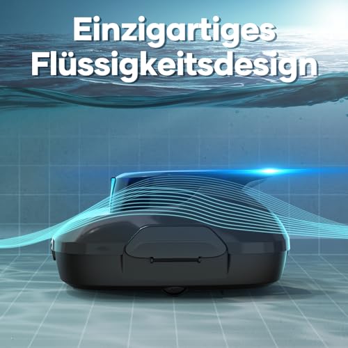 AIPER Poolroboter, Kabelloser Poolsauger Akku, 90 Minuten Reinigungszeit, Automatische Reinigung mit Selbsteinparkfunktion, Kompakter und Leichter Poolreiniger Ideal für Pools mit Flachem Boden