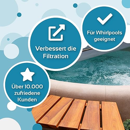 Cristal Klareffekt Trübungsentferner - Für alle Filterarten - Gegen trübes Poolwasser - Verbessert die Filtration - Einfache Anwendung - Für kristallklares Wasser in Pool & Whirlpool