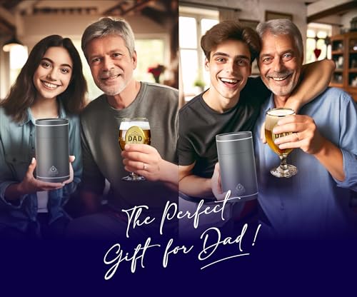 CROWNLY CRYSTAL® Personalized Beer Glass Birthday Gifts for Dad from Daughter or Son Daddy Gift Ideas for Men