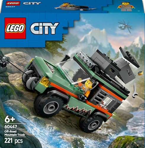 LEGO City Off-Road 4x4 Mountain Truck Toy Set - Building Toys for 6+ Year Old Boys & Girls - Fun Gift Ideas for Birthdays & Holidays - Incl. a Minifigure & Accessories - 60447