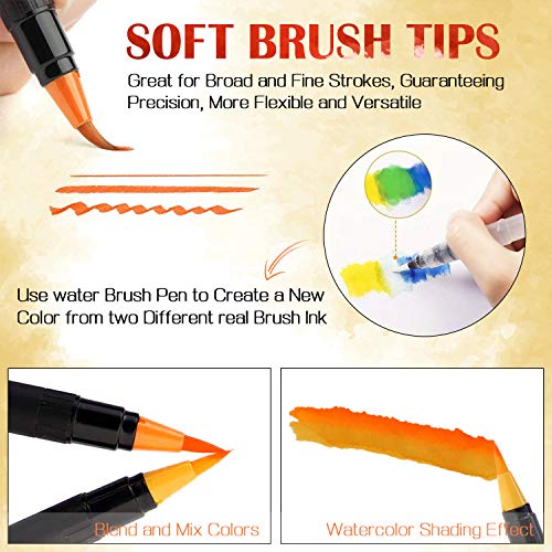 Amteker 24+1 Aquarellstifte, Brush Pen Set, Malen, Pinselstifte mit Flexiblen Nylonspitzen, Stifte Mädchen Geschenke 6-11 Jahre, Geschenk Mädchen 6-10 Jahre, Einschulung Mädchen Junge Geschenk