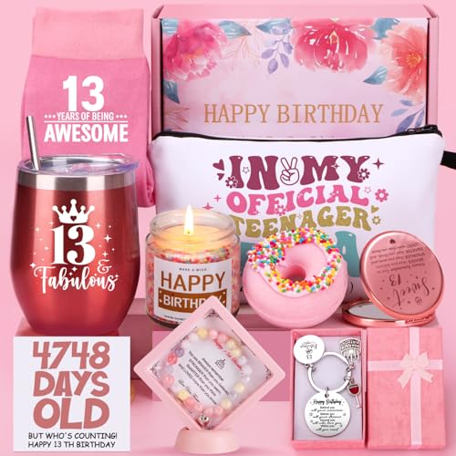 13th Birthday Gifts Girls, Gifts for 13 Year Old Girls,Presents for 13 Year Old Girls, Teenage Girl Gifts for 13 Year Old Girl,Happy 13th Birthday Pamper Hamper for Sister Daughter Granddaughter Niece
