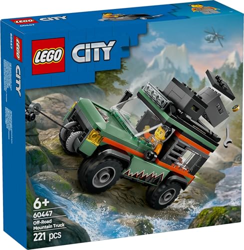 LEGO City Off-Road 4x4 Mountain Truck Toy Set - Building Toys for 6+ Year Old Boys & Girls - Fun Gift Ideas for Birthdays & Holidays - Incl. a Minifigure & Accessories - 60447