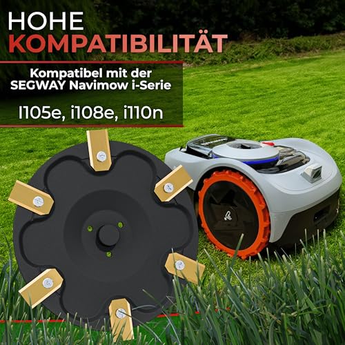 6er Messerscheibe kompatibel mit Segway Navimow Mähroboter i105E, i108E & i110n - Premium Mähteller aus glasfaserverstärktem Kunststoff für 6 Klingen