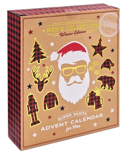 SANTA BOOK Body Care Adventskalender für Männer 2024 - Körperpflege Weihnachtskalender zum Aufklappen