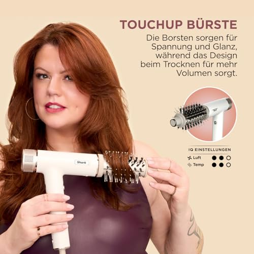 Shark SpeedStyle Haartrockner & RapidGloss Finisher mit Aufbewahrungstasche, 5 Styler, Für Alle Haartypen, Schnelltrocknend, Glättet Fliegende Haare, Keine Hitzeschäden, Ionisch, Seide, HD352EU