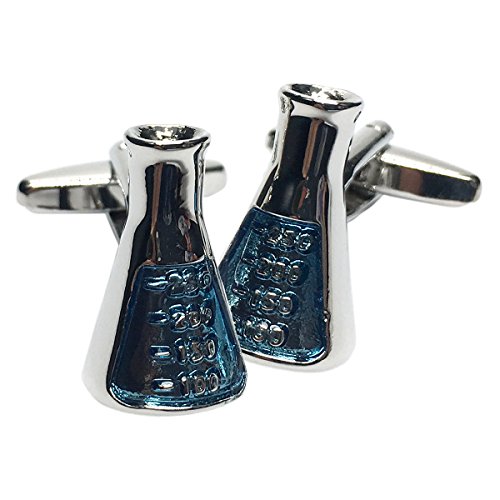 Chemists Mixing Erlenmeyer Flask Design Cufflinks Presented in a Box