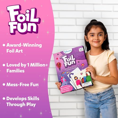 Skillmatics Art & Craft Activity - Foil Fun Unicorns & Princesses, No Mess Art for Kids, Craft Kits, DIY Creative Activity, Gifts for Girls & Boys Ages 4, 5, 6, 7, 8, 9, Travel Toys