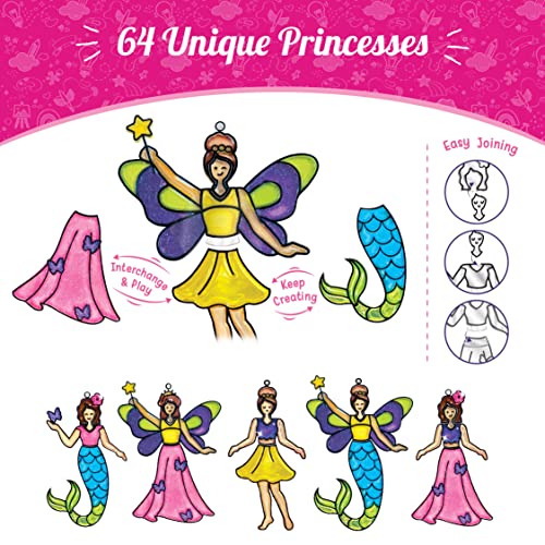 Imagimake Window Art Princess | Unicorn & Mermaid Suncatcher Kit | 16-Piece Glass Painting Set | Craft Kits for Kids 5-12 | Girls Birthday Presents | Birthday Gift for 5 Year Old Girls