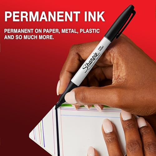 Sharpie Permanent Markers | Fine Point for Bold Details | Black Ink | 12 Marker Pens