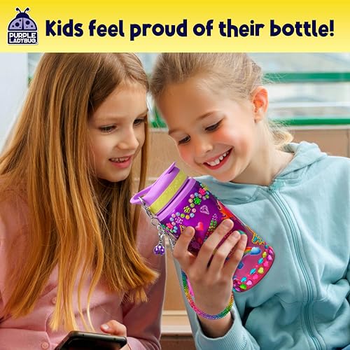 PURPLE LADYBUG Decorate Your Own Water Bottle Craft Kits for Kids - 6 Year Old Girl Gifts, Girls Birthday Presents, Arts and Crafts for Kids Ages 5-12, Unicorn Gifts for Girls