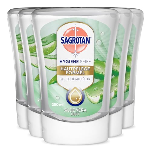 Sagrotan No-Touch Nachfüller Aloe Vera – Für den automatischen Seifenspender – 5 x 250 ml Handseife