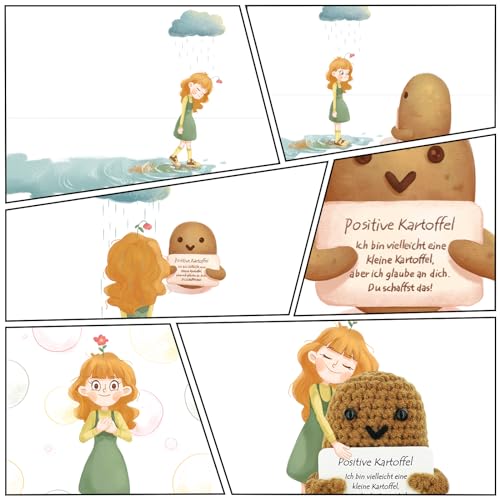 Tixlux Pocket Hug Positive Kartoffel, Kreative Strickwolle Kartoffel Puppe und Kleine Umarmung Glücksbringer (Silber), Gute Besserung, Mutmacher Geschenk, Geschenke für Frauen, Geschenk zum Abschluss