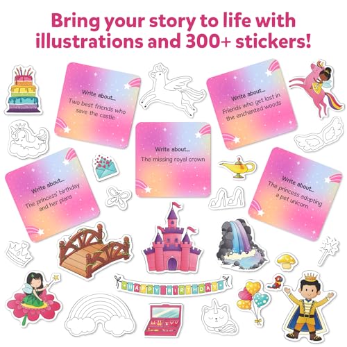 Skillmatics Storybook Art Kit - Create Fairytale Stories, DIY Craft & Writing Kit with 300+ Stickers, Scrapbooking & Journal Activity, Gifts for Kids Ages 5, 6, 7, 8, 9, 10