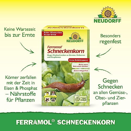 Neudorff Ferramol Schneckenkorn. Zuverlässiger und schneller Schneckenschutz. Als wirksames Mittel zur Schneckenabwehr auch für den ökologischen Landbau geeignet, 1x 1Kg, braun