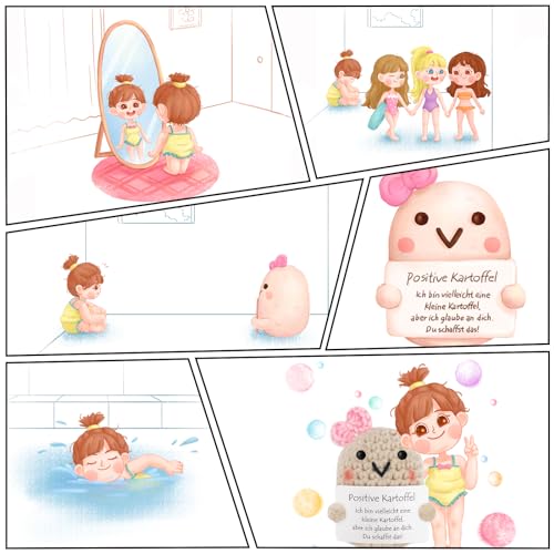 Tixlux Pocket Hug Positive Kartoffel, Kreative Strickwolle Kartoffel Puppe und Kleine Umarmung Glücksbringer Roségold, Gute Besserung, Mutmacher Geschenk, Geschenke für Frauen, Geschenk zum Abschluss