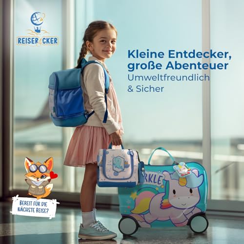 REISERACKER Kulturbeutel Kinder inkl. Medi Tasche als Kulturbeutel zum Aufhängen - Kulturtasche Kinder zum Aufhängen - Kulturtasche für Jungen und Mädchen