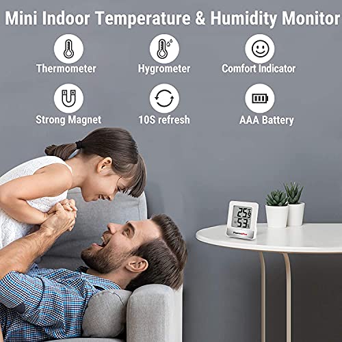 ThermoPro TP49W-3 digitales Mini Thermo-Hygrometer Thermometer innen Raumthermometer 3 er Temperatur und Luftfeuchtigkeitmessgerät mit Smiley-Indikator