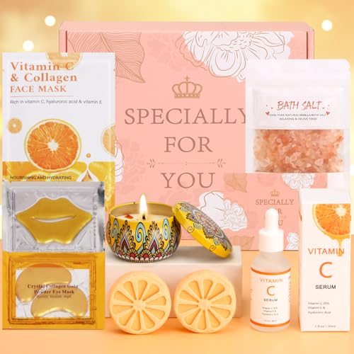 Birthday Pamper Gifts For Women, Vitamin C Skin Care Sets & Kits, Presents For Best Friend Mum Sister, Relaxation Bath Ladies Gifts Care Package for Her, Christmas Xmas Friendship Gift Pamper Hamper