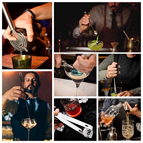 Cocktail Shaker Set,Esmula 750ML 12 Teiliges Edelstahl Barkeeper Kit Geschenk für Männer, Frauen, Freunde, Home Stylish Bar Tool Set mit Cocktail Rezeptheft (Silber)