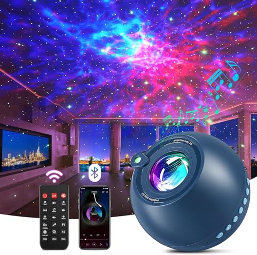 Galaxy Projector Star Projector Night Light Projector,15 Colors+15 White Noises Galaxy Light Projector for Bedroom Lights for Bedroom,Bluetooth Remote Space Projector,Cool Stuff Teenage Boy Gifts Girl