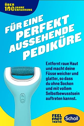 Scholl Velvet Smooth elektrischer Hornhautentferner Pro – Zur Hornhaut Entfernung auf nassen und trockenen Füßen – Wiederaufladbar – 1 Gerät + Ladestation , (1er Pack)