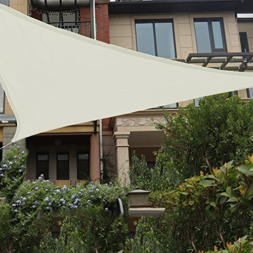 HAIKUS Sonnensegel Wasserdicht Dreieckig 3x3x3m Sonnenschutz Wasserabweisend Premium PES Polyester mit UV Schutz für Balkon Garten Terrasse Creme