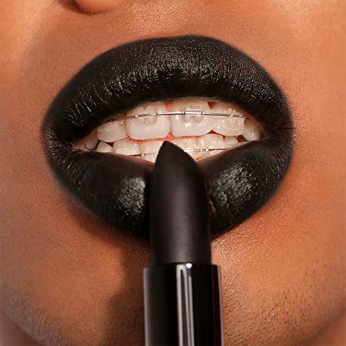 3INA MAKEUP - The Lipstick 900 - Schwarz Matte Lippenstift - Matt Lippen-Stift mit Vitamin E und Shea Butter- Langanhaltender Hochpigmentiert Creme - Vanille-Duft - Vegan - Cruelty Free