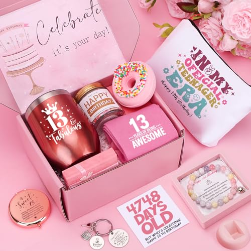 13th Birthday Gifts Girls, Gifts for 13 Year Old Girls,Presents for 13 Year Old Girls, Teenage Girl Gifts for 13 Year Old Girl,Happy 13th Birthday Pamper Hamper for Sister Daughter Granddaughter Niece