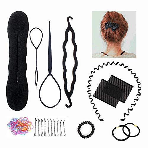 TopDirect 80cm/31.5 Zoll Übungskopf Frisierkopf Friseur 100% Synthetisches Haar Perückenkopf Puppenkopf Trainingsköpfe Friseurkopf Ausbildung Kopf mit Halter + DIY Haare Frisuren Set