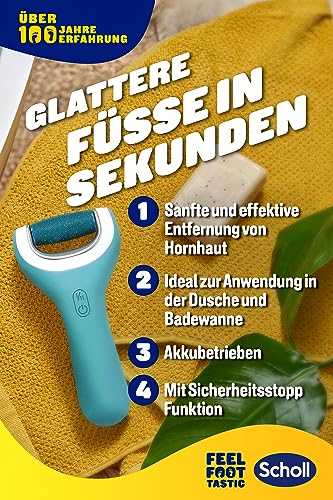 Scholl Velvet Smooth elektrischer Hornhautentferner Pro – Zur Hornhaut Entfernung auf nassen und trockenen Füßen – Wiederaufladbar – 1 Gerät + Ladestation , (1er Pack)