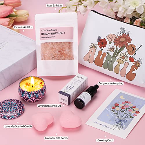 Gifts for Auntie, Birthday Mothers Day Auntie Gifts from Niece Nephew, Personalised Birthday Pamper Hampers Self Care Package Relaxation Spa Basket for Women, Birthday Presents Gift Ideas for Auntie