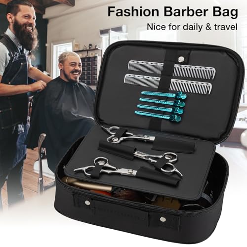 Noverlife Schwarze Friseurtasche, Friseurwerkzeuge Aufbewahrungstasche, Große Kapazität Haarwerkzeuge Friseur Friseur Reisekosmetik Organizer Tasche für Haarschneider, Schere, Trimmer, Friseurbedarf