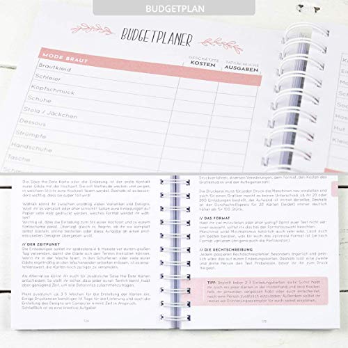 Hochzeitsplaner: So feierst du deine Traumhochzeit, 250 Seiten Hochzeitsplaner Buch, Deutsch, Wedding Planner, Checklisten Notizen Ideen für Hochzeit, Hochzeitsfeier planen organisieren