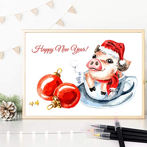 Amteker 24+1 Aquarellstifte, Brush Pen Set, Malen, Pinselstifte mit Flexiblen Nylonspitzen, Stifte Mädchen Geschenke 6-11 Jahre, Geschenk Mädchen 6-10 Jahre, Einschulung Mädchen Junge Geschenk