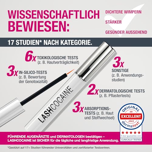 LASHCOCA!NE PROFI Wimpernserum – Das virale Original für lange & volle Wimpern – Wimpernbooster mit PRO-Formel & 2-fach Wirkansatz – Vegan – Ultimativer Testsieger – Made in Germany by Svenja Walberg