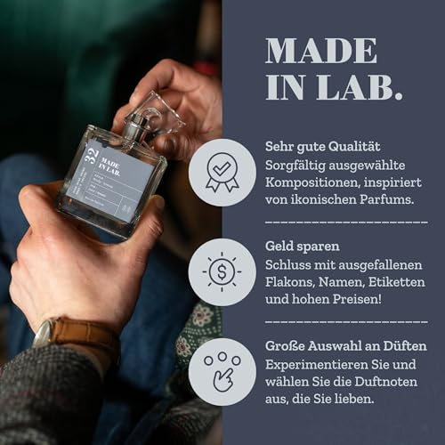 MADE IN LAB - Parfüm für Herren, 100 ml Eau de Parfum, Inspiriertes Pendant, Duft für Männer - 153 Aventtus Menn