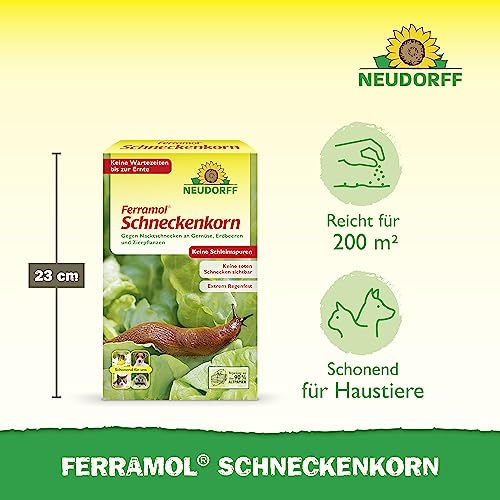 Neudorff Ferramol Schneckenkorn. Zuverlässiger und schneller Schneckenschutz. Als wirksames Mittel zur Schneckenabwehr auch für den ökologischen Landbau geeignet, 1x 1Kg, braun