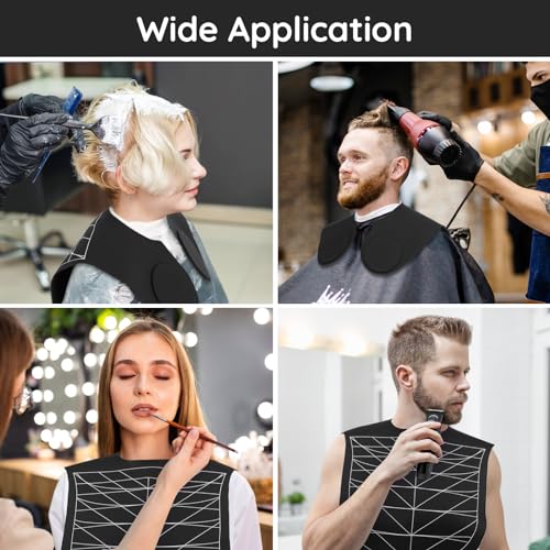 Segbeauty Schneidekragen Friseur Silikon, Halskrause Friseur, Haarschneidekragen, Professionelle Wasserdichte Haarfärbemittel Umhang, mit Schneidelinie (Schwarz)