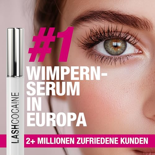 LASHCOCA!NE PROFI Wimpernserum – Das virale Original für lange & volle Wimpern – Wimpernbooster mit PRO-Formel & 2-fach Wirkansatz – Vegan – Ultimativer Testsieger – Made in Germany by Svenja Walberg
