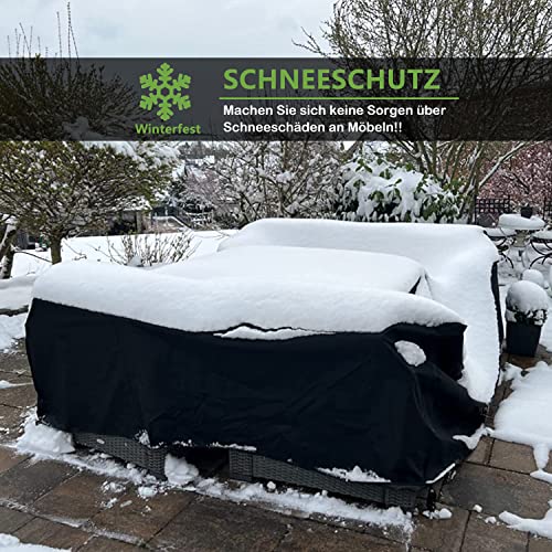 Enzeno Gartenmöbel Abdeckung Wasserdicht,180x120x74cm, Winterfest Abdeckplane Gartenmöbel,420D Oxford Gewebe Abdeckhaube Gartentisch Rechteckig,Schutzhülle Tisch für Gartentisch Sitzgruppe