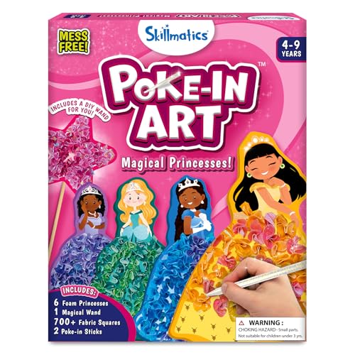 Skillmatics Poke-in Art - Magical Princesses, Mess-Free Fun for Kids, DIY Craft Kits, Creative Activity, Gifts for Girls & Boys Ages 4, 5, 6, 7, 8, 9