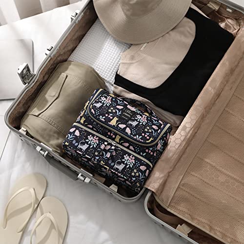 Kulturtasche zum Aufhängen für Damen, Lychii Reise Kulturtasche Waschtasche Organizer für Koffer & Handgepäck - Cat