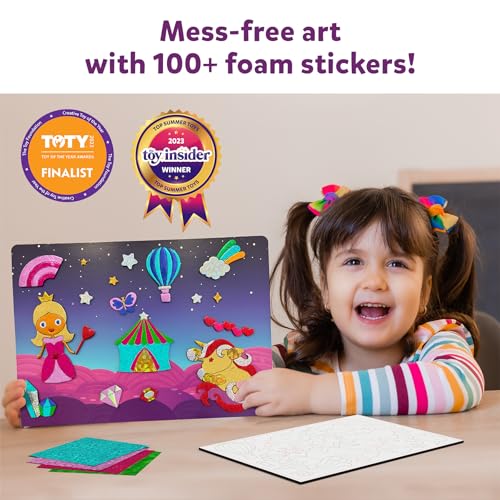 Skillmatics Art & Craft Activity - Foil Fun Unicorns & Princesses, No Mess Art for Kids, Craft Kits, DIY Creative Activity, Gifts for Girls & Boys Ages 4, 5, 6, 7, 8, 9, Travel Toys