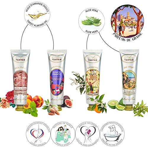 Muttertag Geschenkset Frauen 4 Handcreme Un Air D'Antan - Hübsche Metallbox - Shea Butter - Geschenke Für Mama - Beauty Set - Wellness Set Für Frauen - Französische Geschenke Für Frauen