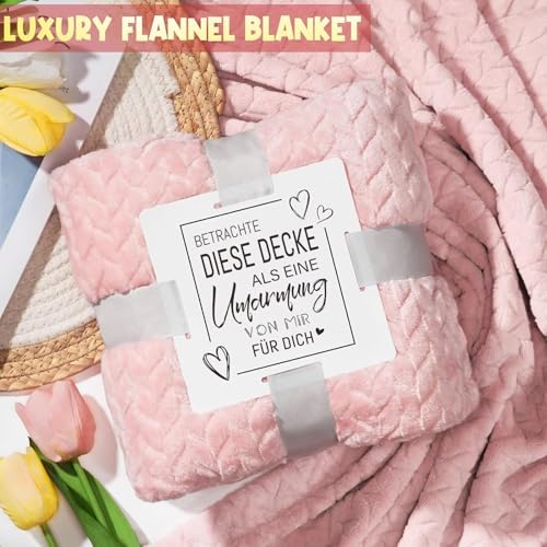 Geschenke für Frauen, Geburtstagsgeschenk für Frauen mit 12 OZ Edelstahl Weinbecher und Decke, Geschenke für Freundin Schwester zum Geburtstag Weihnachten,Mama,Ehefrau Geburtstagsgeschenk Geschenkset