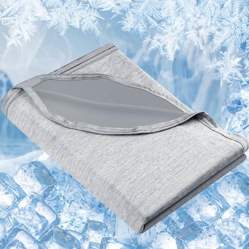 Nigecue Kühldecke 150 x 200cm, Selbstkühlende Sommerdecke mit Arc-Chill Q-Max>0.5, Atmungsaktiv Leichte Bettdecke, 2 in 1 doppelseitig Wohndecke Sofadecke Cooling Blanket zum Schlafen (150 x 200cm)