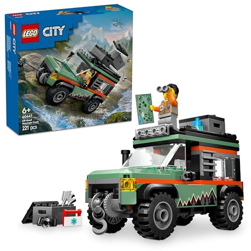 LEGO City Off-Road 4x4 Mountain Truck Toy Set - Building Toys for 6+ Year Old Boys & Girls - Fun Gift Ideas for Birthdays & Holidays - Incl. a Minifigure & Accessories - 60447