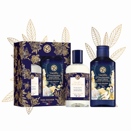 Yves Rocher Vanille d'Orchidée - LIMITED EDITION - Geschenkset für Frauen - Weihnachten -Duschgel 400ml & Eau de Toilette 100ml
