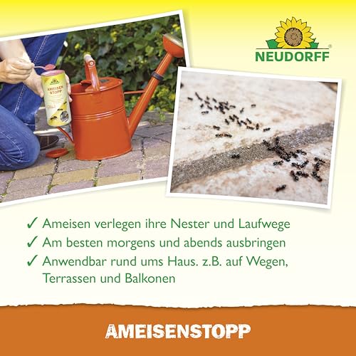 Neudorff AmeisenStopp – Anwendungsfertiges Ameisenstreumittel vertreibt Ameisen schnell aus Laufwegen und Nestern rund ums Haus, insektizidfrei, 200 g, Weiß